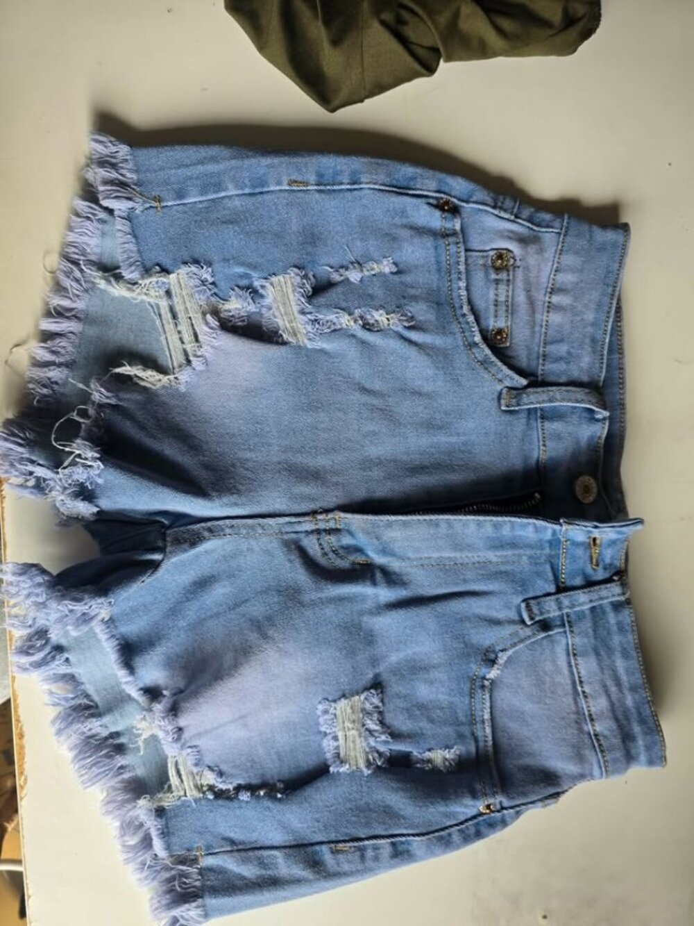 Distressed Frayed Denim Shorts Size Small